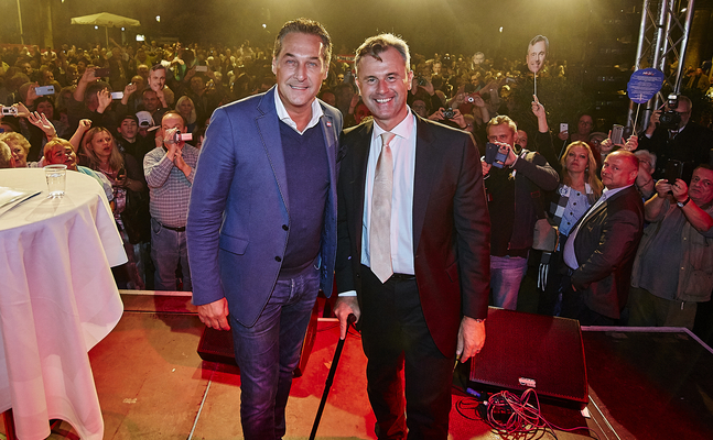 HC Strache und Norbert Hofer beim FPÖ-Rathausfest